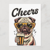 Pug Drink biermeme Briefkaart (Voorkant)