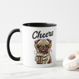Pug Drink biermeme Mok
