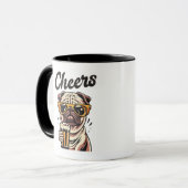 Pug Drink biermeme Mok (Voorkant links)