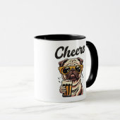 Pug Drink biermeme Mok (Voorkant rechts)