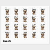 Pug Drink biermeme Vierkante Sticker (Vel)