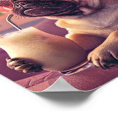 Pug Drink Cocktail Summer Pet Portrait Poster (Hoek)