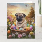Pug Easter Eggs Kaart (Voorkant)