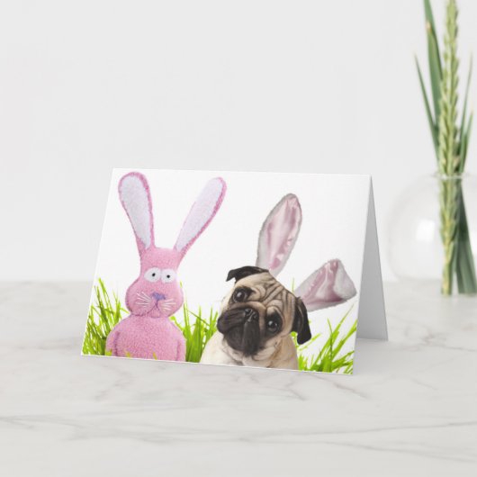 Pug Easter Kaart (Voorkant)