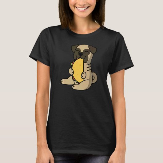 Pug Eating a Taco Dog T-shirt (Voorkant)