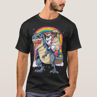 Pug Eenhoorn Dinosaur T rex T Kinderen Meisjes Vro T-shirt