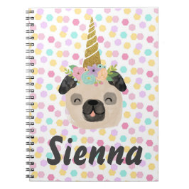 Pug Eenhoorn Meisje Notitieboek