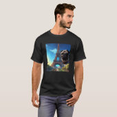 Pug Eiffel Tower Frankrijk Parijs Mannen Vrouwen m T-shirt (Voorkant volledig)