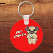 PUG-eigenaar - Rood Sleutelhanger (Voorkant)