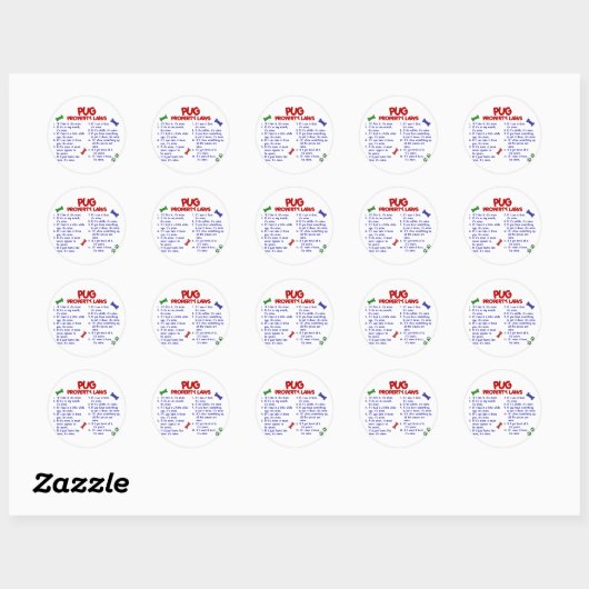 PUG Eigendomwetten 2 Ronde Sticker (Vel)
