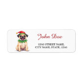 Pug Elf Costume Christmas Return Address Labels (Voorkant)