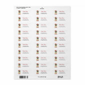 Pug Elf Kledingstuk Kerst Retouradreslabels Etiket (Full Sheet)