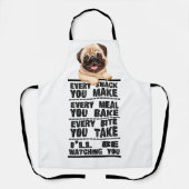 Pug elke snack die je maakt schort (Voorkant)