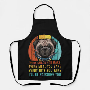 Pug elke snack die je maaltijden maakt schort