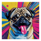 Pug em Pop Art 01 Perfect Poster (Voorkant)