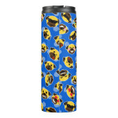 Pug Emoticons (Emojis) Pattern Love Laugh Kiss Thermosbeker (Achterkant)