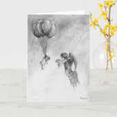 Pug en Angel Kaart (Gele Bloem)