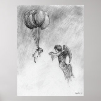 Pug en Angel Poster