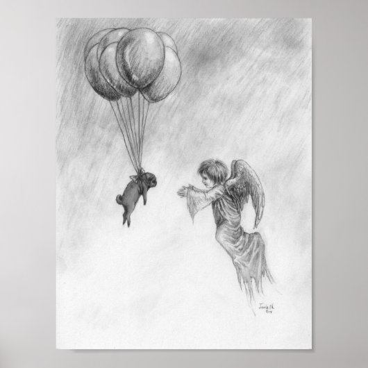 Pug en Angel Poster (Voorkant)