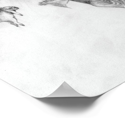 Pug en Angel Poster (Hoek)