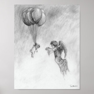 Pug en Angel Poster