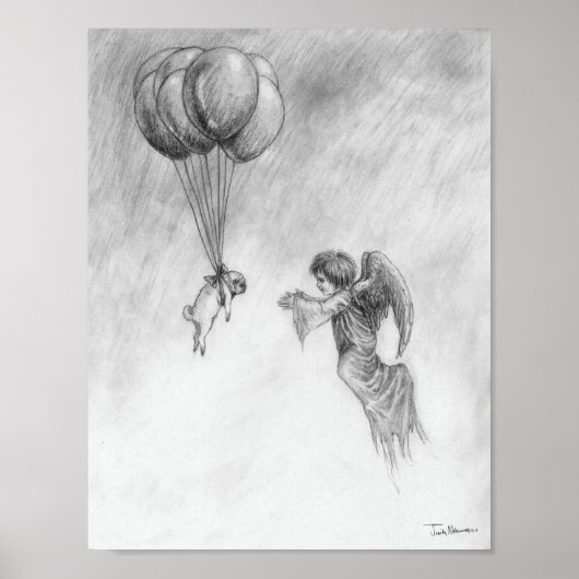 Pug en Angel Poster (Voorkant)