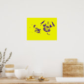 Pug en Baby - Geel Poster (Keuken)