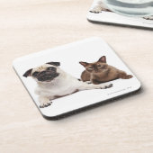 Pug en Birmese kat Drankjes Onderzetter (Linkerzijde)