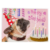 Pug en Birthday Cake Groot Cadeauzakje (Achterkant)