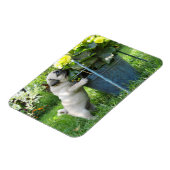 Pug en bloemen magneet (Linkerzijde)