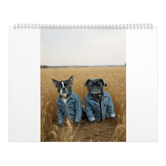 pug en Boston terrier kalender (Hoes)