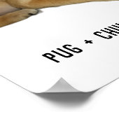 Pug en Chihuahua Schattige Hondenpuppy Ras Mix Eve Poster (Hoek)