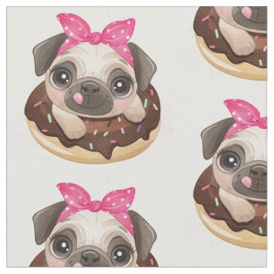 Pug- en chocoladedonut stof