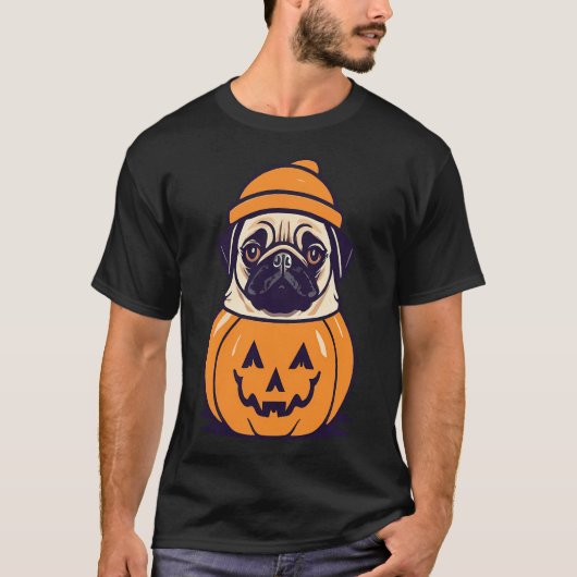 Pug en Halloween T-shirt (Voorkant)