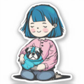 Pug en ik sticker (Voorkant)