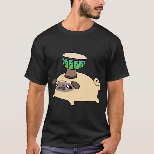 Pug en Kleine Djembe T-shirt (Voorkant)