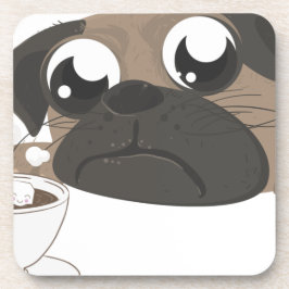 Pug en koffie bier onderzetter