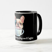 Pug en koffie hondenliefhebber koffieliefhebber mok (Voorkant rechts)