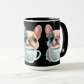 Pug en koffie hondenliefhebber koffieliefhebber mok (Voorkant rechts)