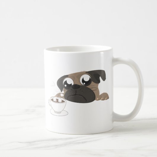 Pug en koffie koffiemok (Rechts)