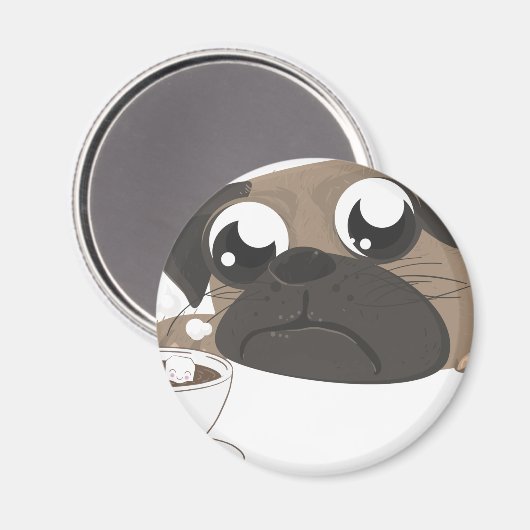 Pug en koffie magneet (Voorkant / Achterkant)