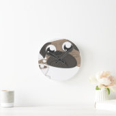 Pug en koffie ronde klok (Huis)