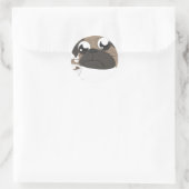 Pug en koffie ronde sticker (Tas)
