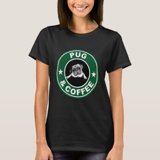 Pug En Koffie Shirt (Voorkant)