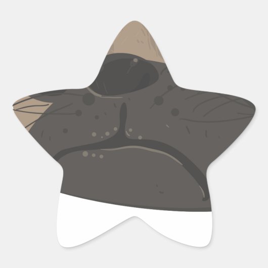 Pug en koffie ster sticker (Voorkant)