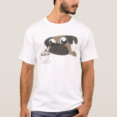 Pug en koffie t-shirt (Voorkant)