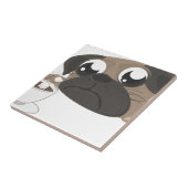 Pug en koffie tegeltje (Zijkant)