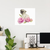 Pug en pony's | Illustratie Waterverf Poster (Thuiskantoor)
