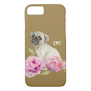 Pug en pony's   Waterverf schilderen   Monogram Case-Mate iPhone Case