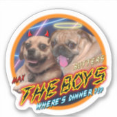 Pug en Puggle Sticker (Voorkant)